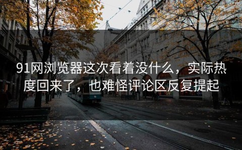 91网浏览器这次看着没什么，实际热度回来了，也难怪评论区反复提起