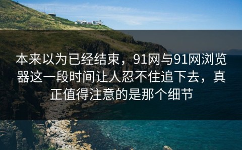 本来以为已经结束，91网与91网浏览器这一段时间让人忍不住追下去，真正值得注意的是那个细节