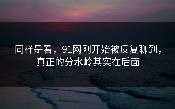 同样是看，91网刚开始被反复聊到，真正的分水岭其实在后面
