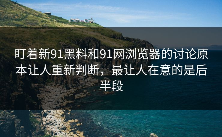 盯着新91黑料和91网浏览器的讨论原本让人重新判断，最让人在意的是后半段