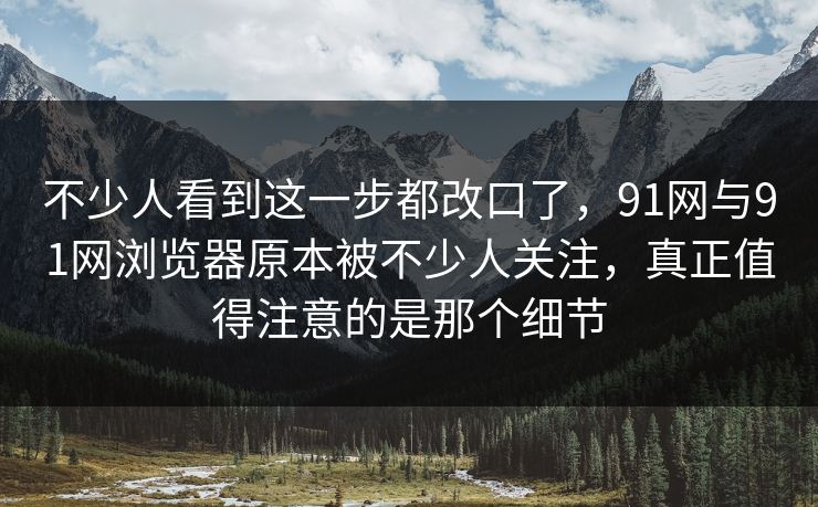 不少人看到这一步都改口了，91网与91网浏览器原本被不少人关注，真正值得注意的是那个细节